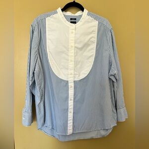 GAP MANDARIN COLLAR BIB BUTTON DOWN TOP